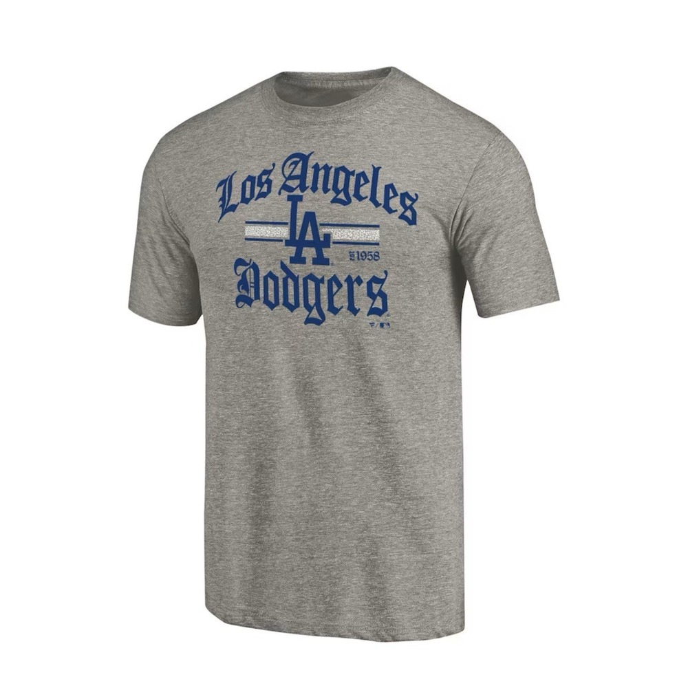 Los Angeles Dodgers XL Fanatics Hometown Collection Olde LA Font T-Shirt Ash NWT